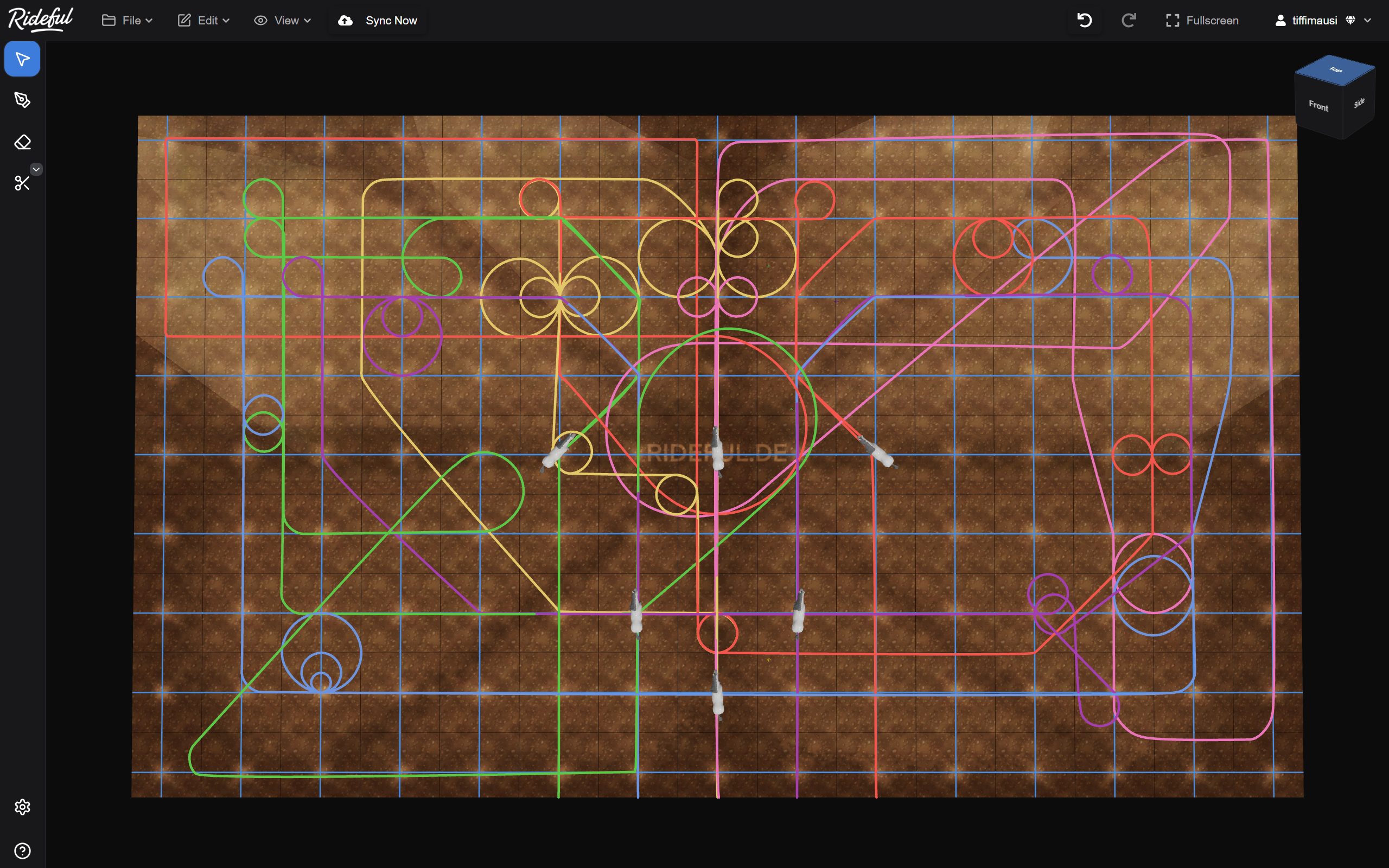 Rideful app interface showing a dressage routine